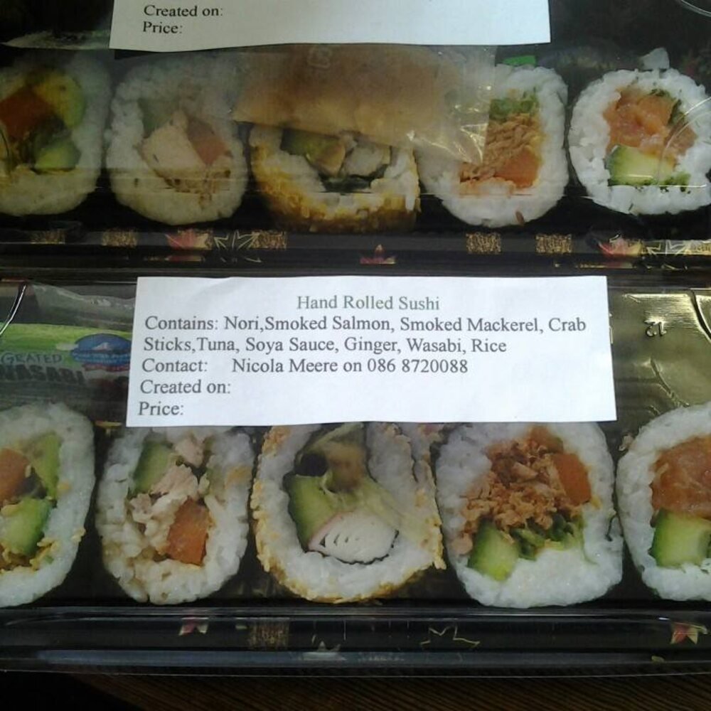 Fresh hand-rolled sushi made in-shop at Unglert's